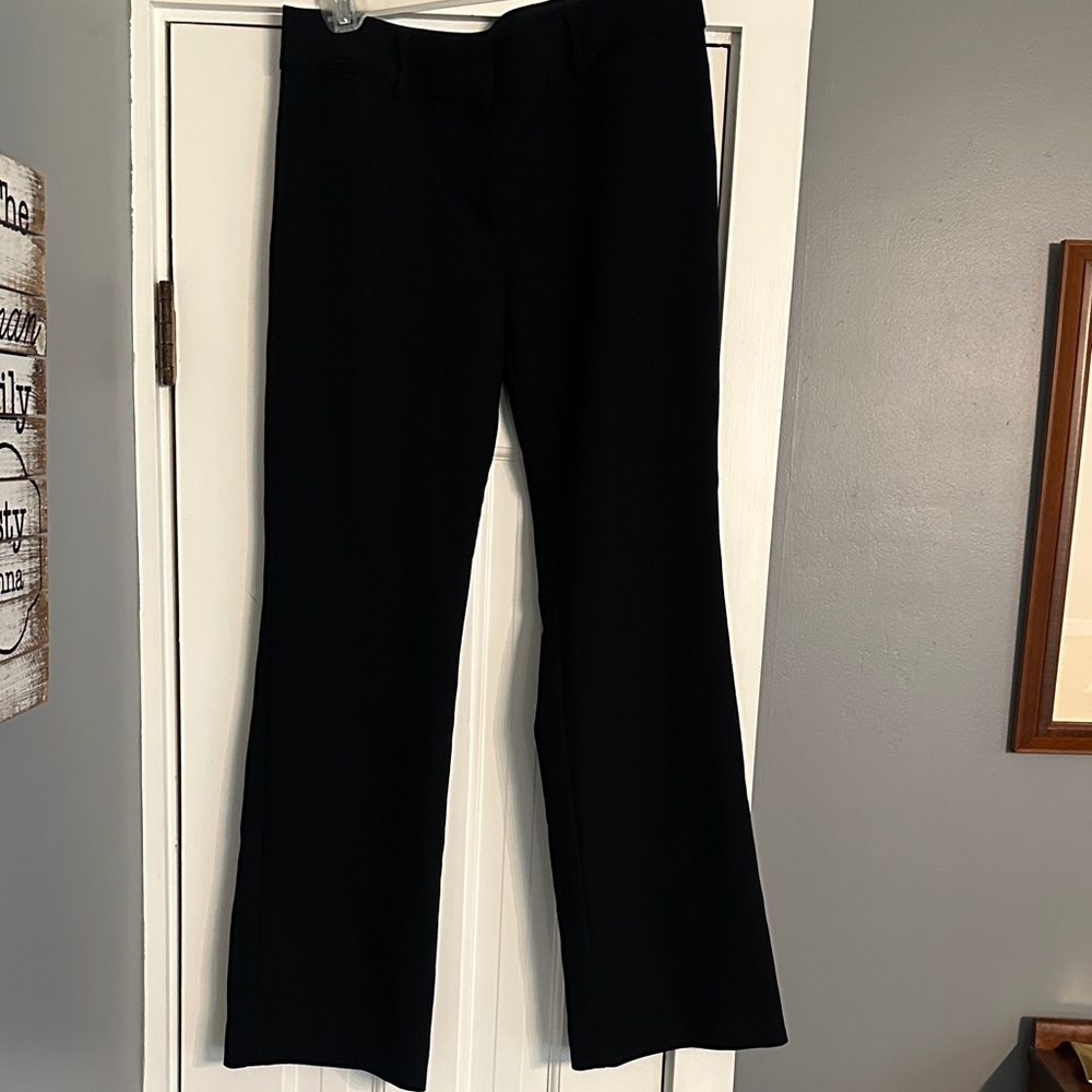LOFT Marisa Straight Leg Trousers Black Size 4 Career Office Dress Pants Stretch